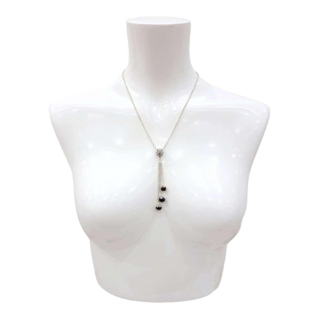 Necklace - Pearl Cascade Pendant (Black) by Tiny Aloha