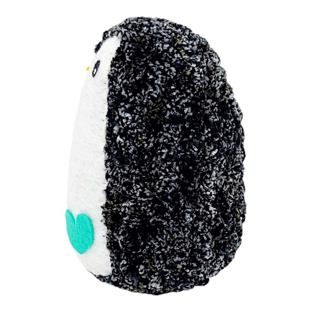 Plush Toy - Extra Large Penguin (Speckled Black with Teal Heart) by Moyo Workshop