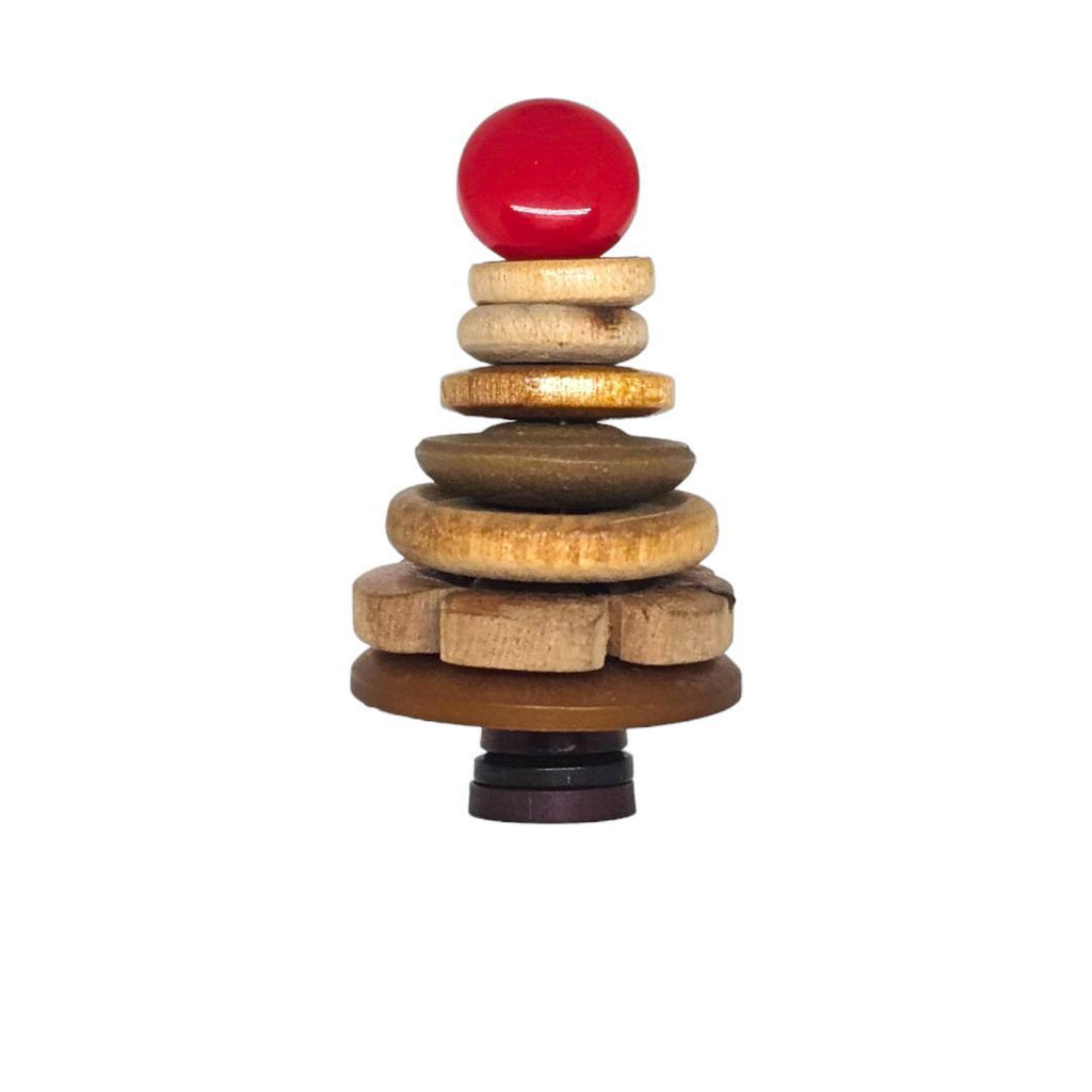 Ornament - Button Tree - Browns (Red Topper) by XV Studios