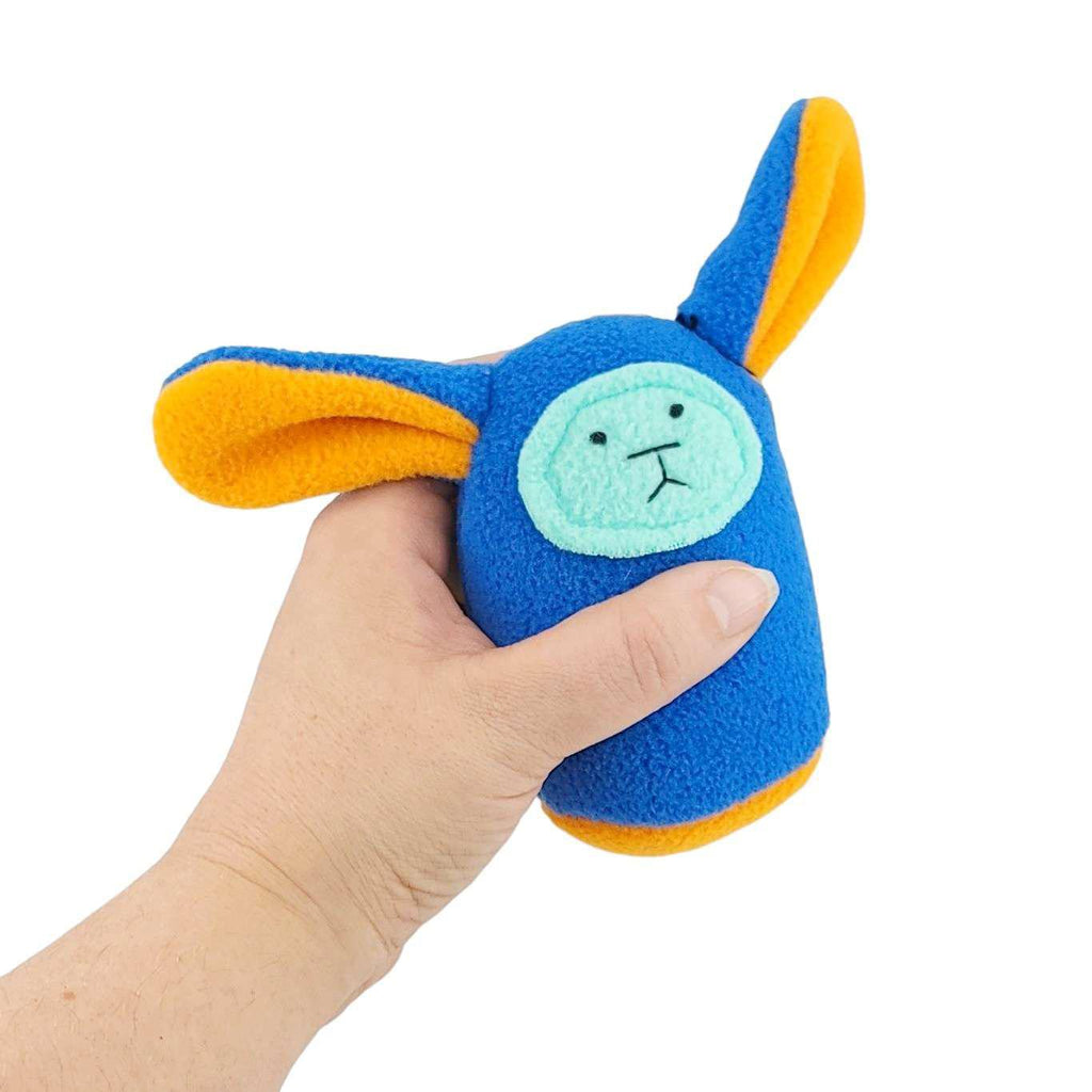 Plush Rattle - Royal Blue Bunny (Orange Ears) by Mr. Sogs