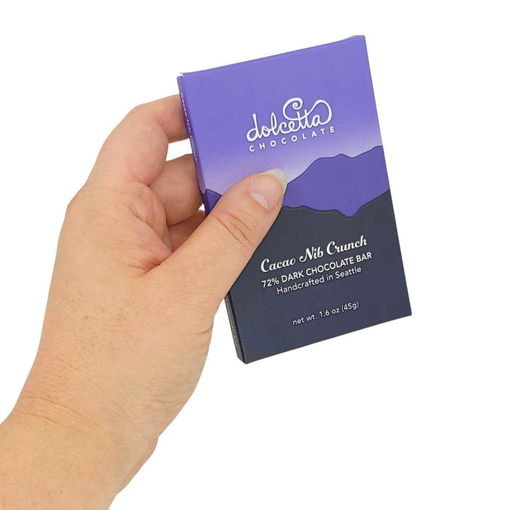 Bar - Cacao Nib Crunch (72% Dark Chocolate) by Dolcetta Artisan Sweets