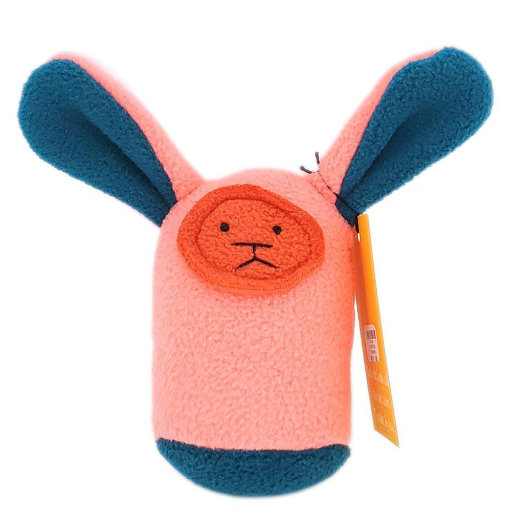 Plush Rattle - Pink Bunny Teal Ears by Mr. Sogs