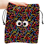 Bag - Chomper Buddy Drawstring (Crayons Red) by Peek A Boo Plush, image 5 of 5