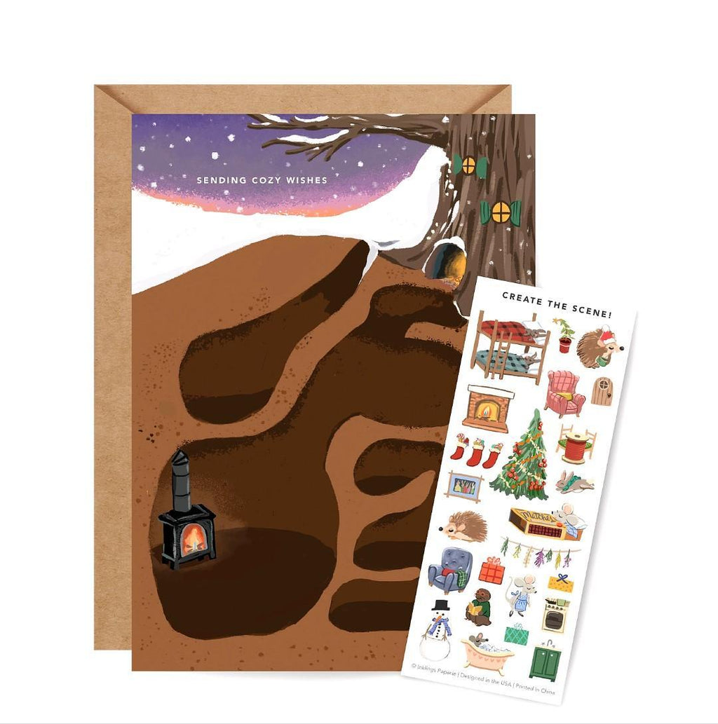 Card - Holiday - Cozy Woodland Creatures by Inklings Paperie