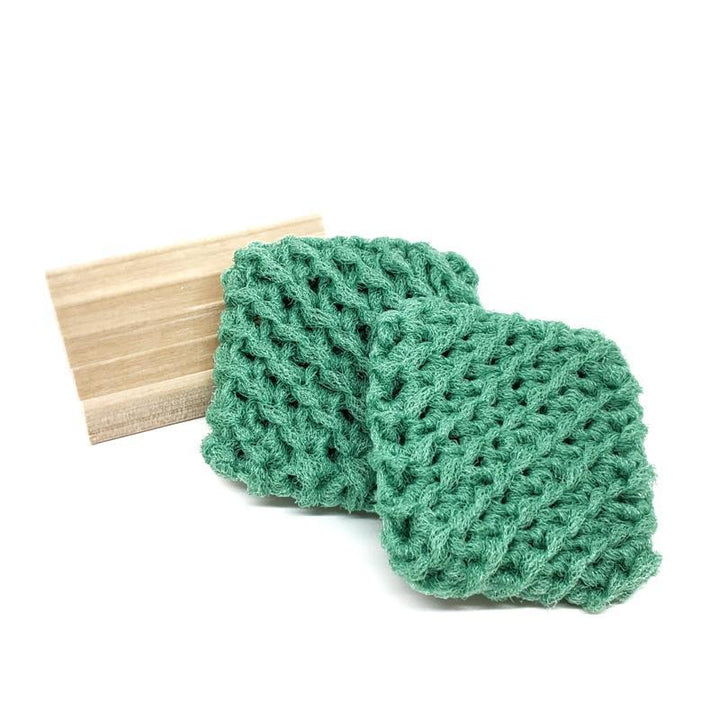 Scrubbies - Set of 2 with Wooden Dish (Olive) by Dot and Army