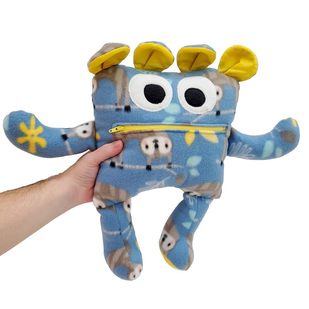 Plush - 14in - Large Chomper Buddy (Blue Sloths Yellow) by Peek A Boo Plush