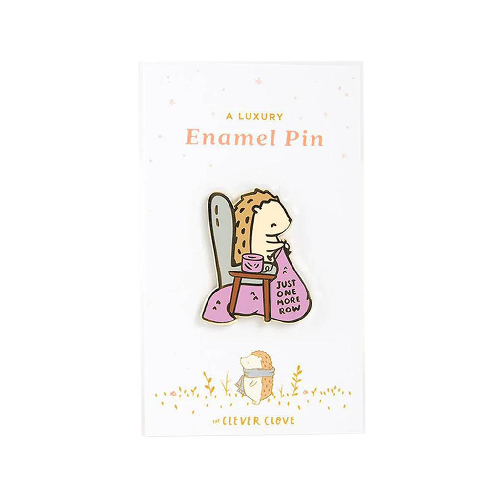 Enamel Pin - Just One More Row Knitting Hedgehog by The Clever Clove