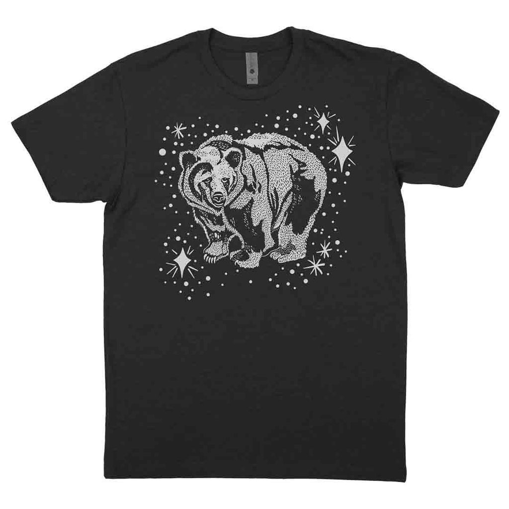 Adult Crew Neck* - Cosmic Bear Charcoal Grey Tee (XS - L) by Starfangled Press
