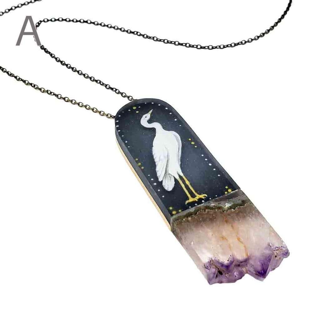 Necklace - Heron Crystal by Fernworks