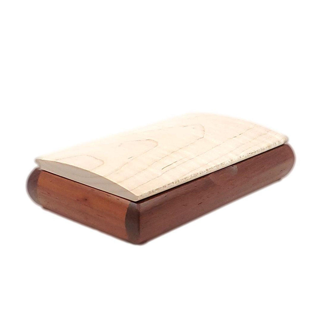 Jewelry Box - Mini Possibility Box (Padauk, Curly Maple) by Mikutowski Woodworking