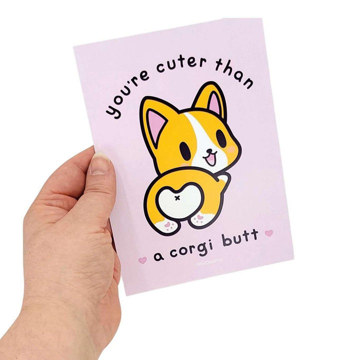 Art Print - 5x7 - Cuter Than a Corgi Butt by Mis0 Happy