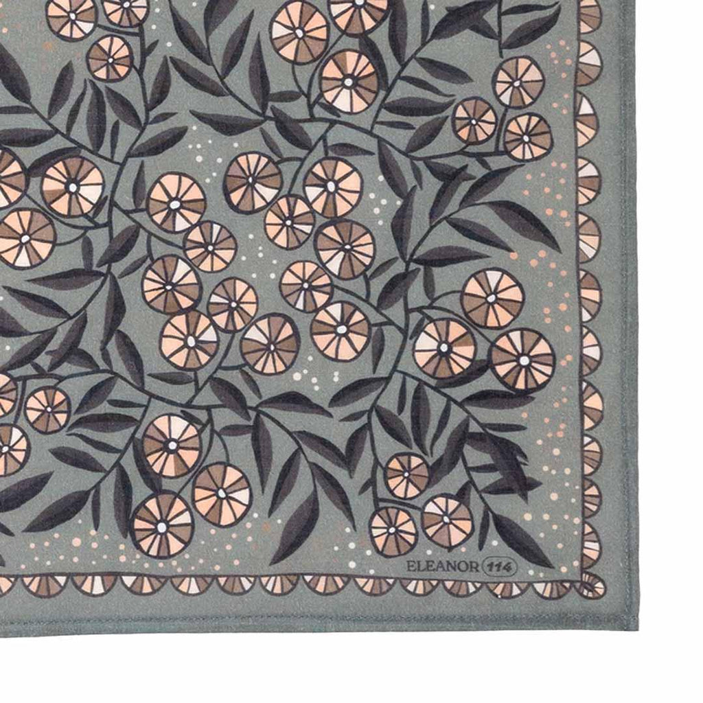 Bandana - Eleanor (Gray Floral) by Handker Bandanas