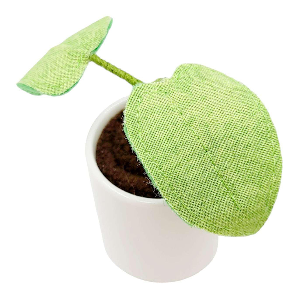 Collectible - Little Sprout Fabric Plant (Sad with Wide Pale Green Leaves) by World of Whimm