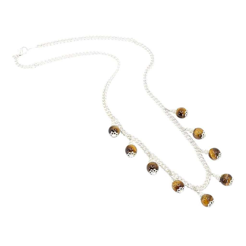 Necklace - Bead Drops (Tiger’s Eye) by Tiny Aloha