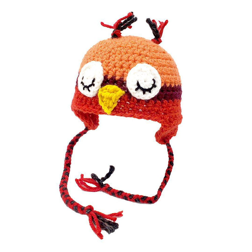 Hat - Infant - Owl (Orange Red) by Scary White Girl