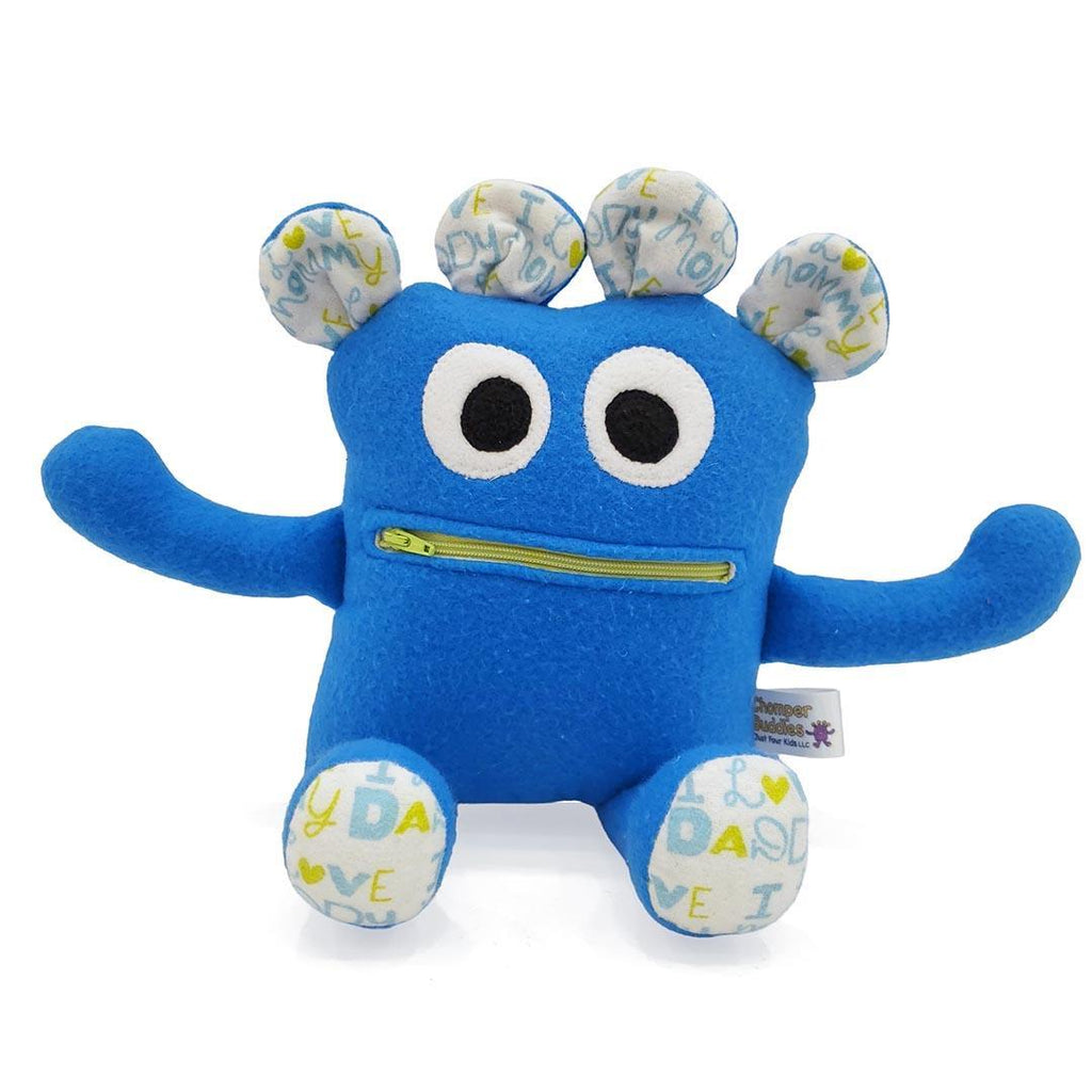 zPlush - 11in - Small Chomper Buddy (Blue Love Mommy and Daddy) by Peek A Boo Plush