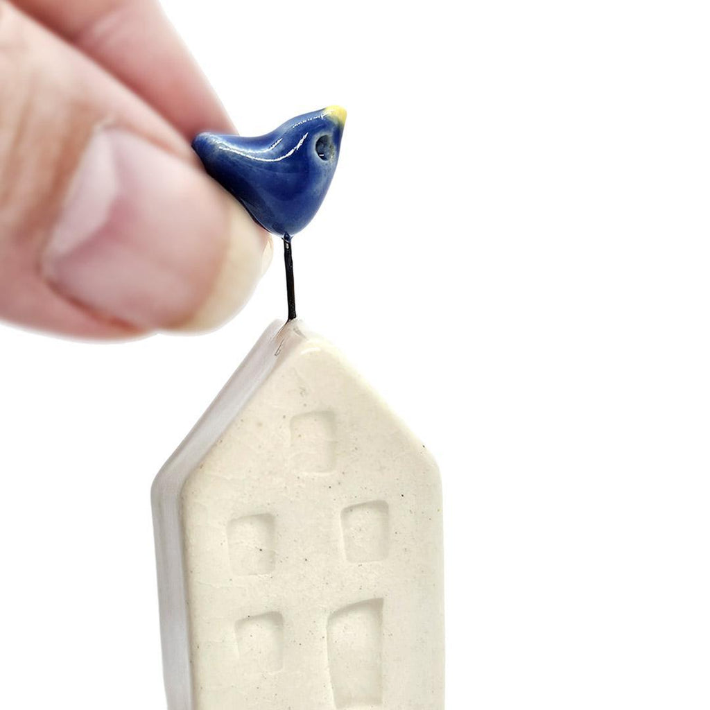 Tiny Pottery House - White with Bird (Assorted Colors) by Tasha McKelvey