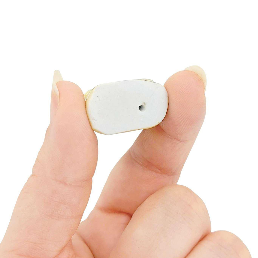 Collectible - Tiny House - Pet Shop (Cream Walls, Pink Roof, Pink Door) by Mist Ceramics