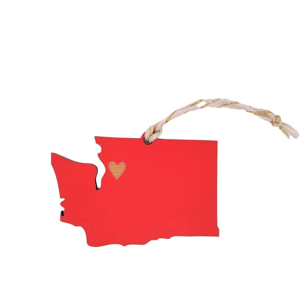 Ornaments - Small - WA State Heart Over Seattle (Asst Colors) by SnowMade