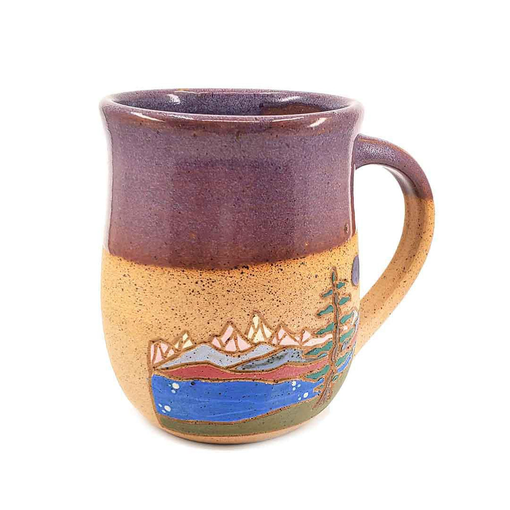 (20% Off) Mug - 16oz - Mountain Mug - Purple Morning by Forest Jeannie Pottery