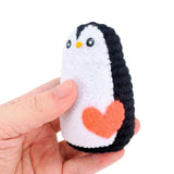 Plush Toy - Small Penguin (Black with Coral Heart) by Moyo Workshop, image 2 of 6