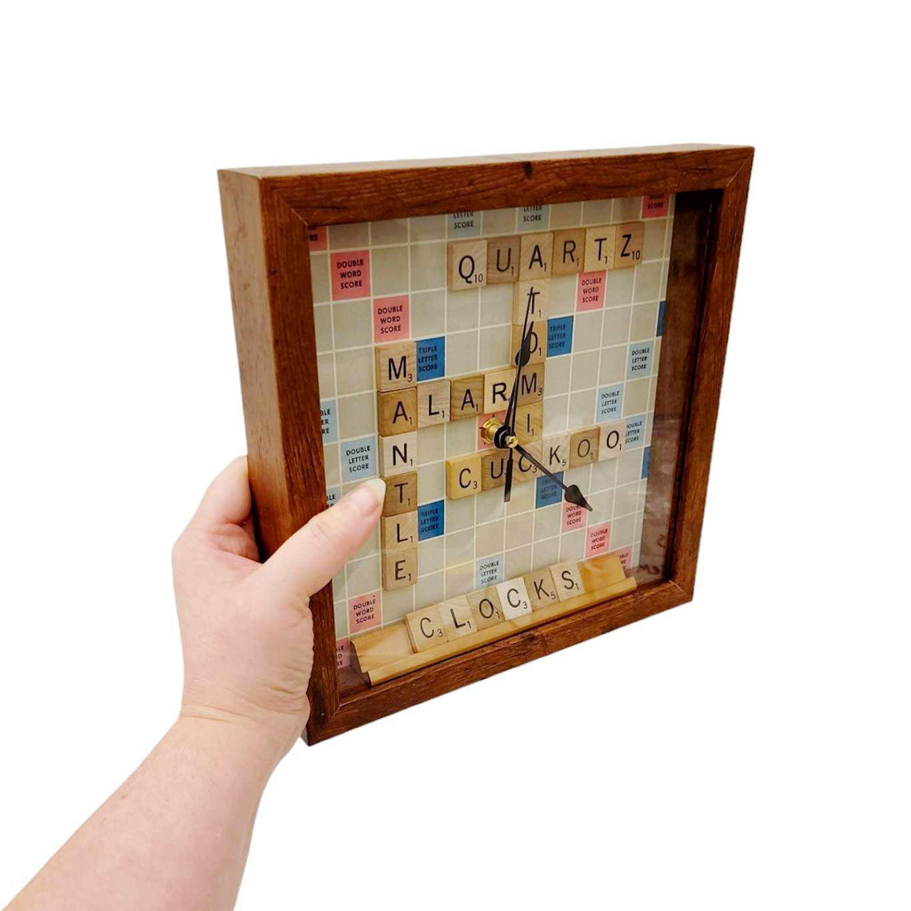 Clock - Vintage Game Board (Word Scramble) by Crafty Earth Monkey