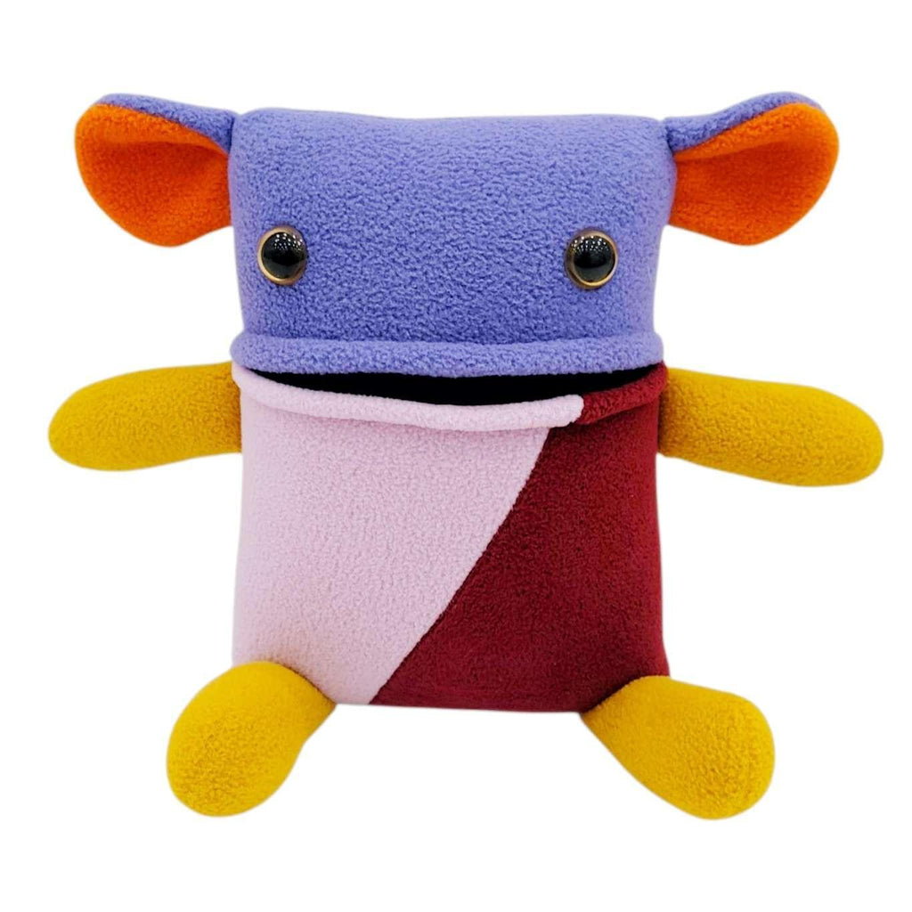 Plush - Large Squared Creature (Purple Orange Pink Diagonal) by Mr. Sogs