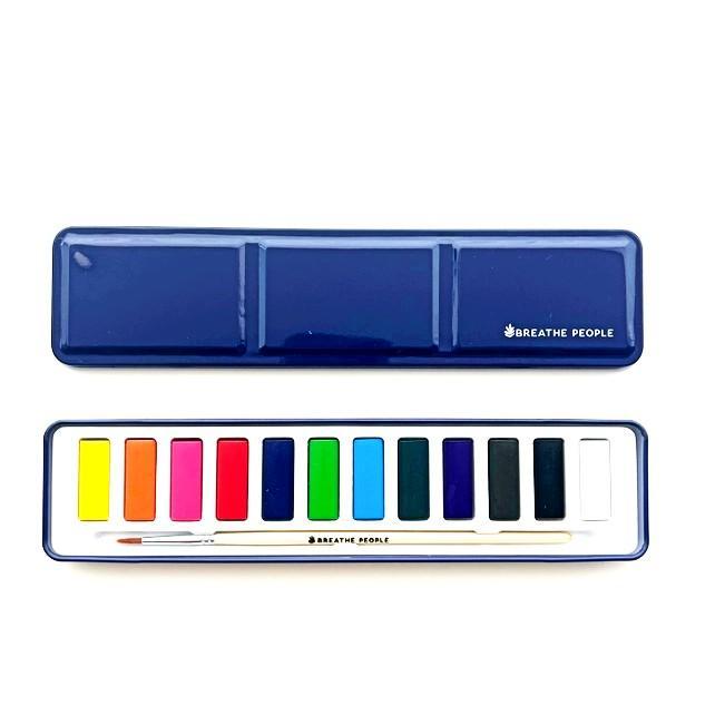 Watercolor Paint - 12 Artist Grade Color Tin by Breathe People
