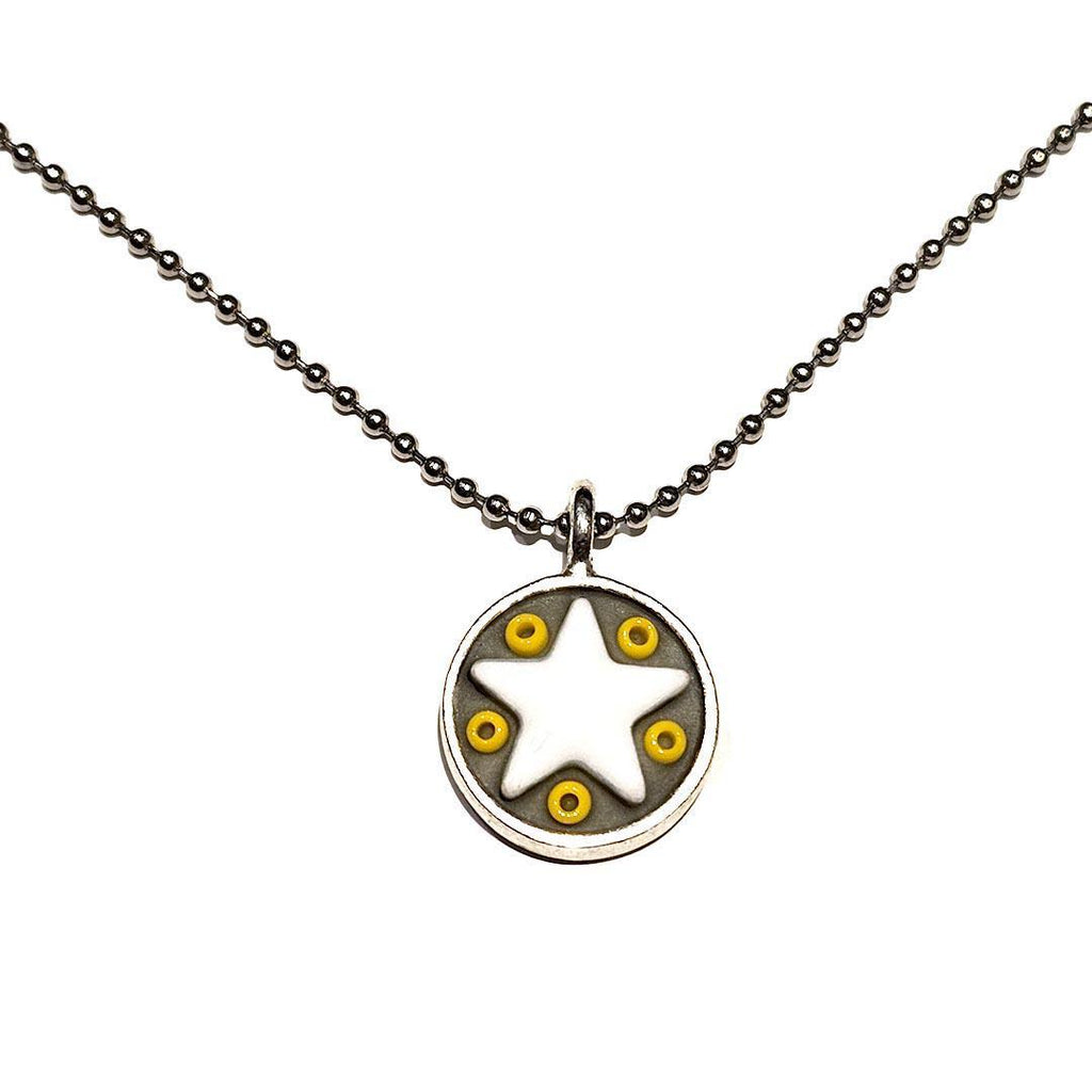 Necklace - Star Baby - White Star Yellow Beads by XV Studios