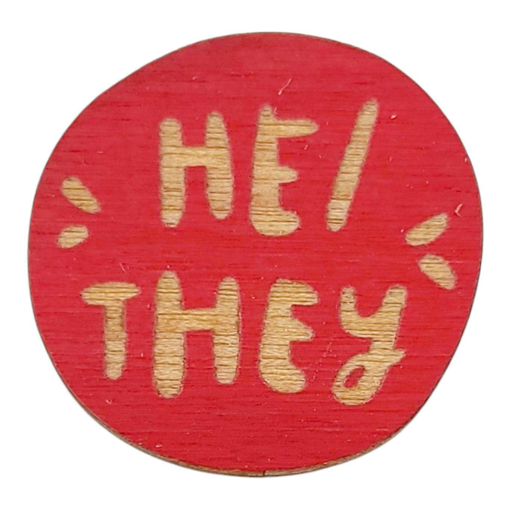 Pronoun Pins - He/They (Assorted Colors) by SnowMade