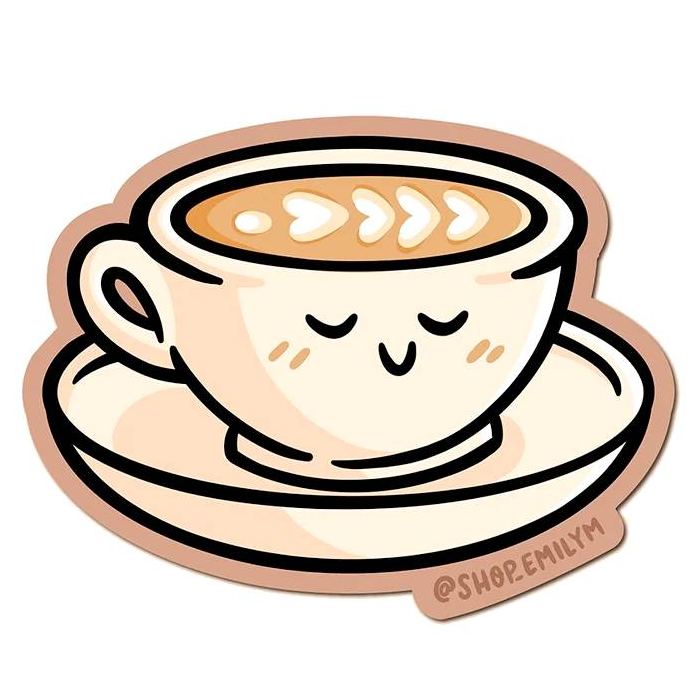 Stickers - Large Vinyl (Coffee & Tea) by Emily McGaughey