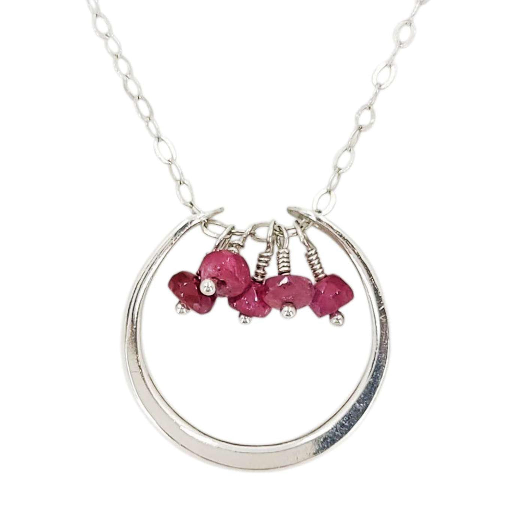 Necklace - Serena Gemstone Pendant (Ruby) by Foamy Wader