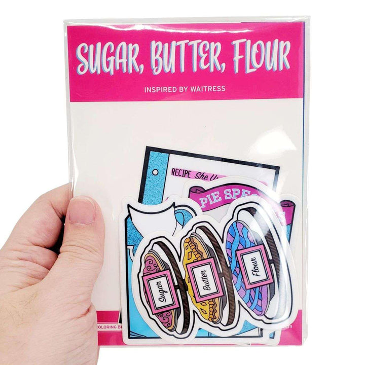 Sticker Pack - Set of 4 - Sugar, Butter, Flour by Coloring Broadway