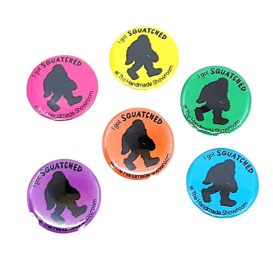 Button Pin - 1.25in - Squatched (Assorted Colors) by The Handmade Showroom, image 1 of 5