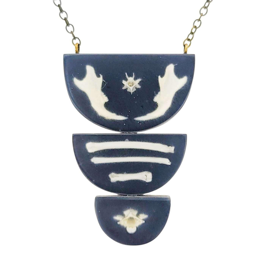 Necklace - Bone Trio (Gunmetal) by Fernworks, image 7 of 8