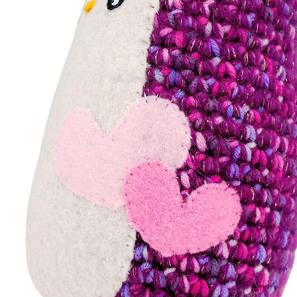 Plush Toy - Extra Large Penguin (Multicolored Pink with Pink Double Heart) by Moyo Workshop