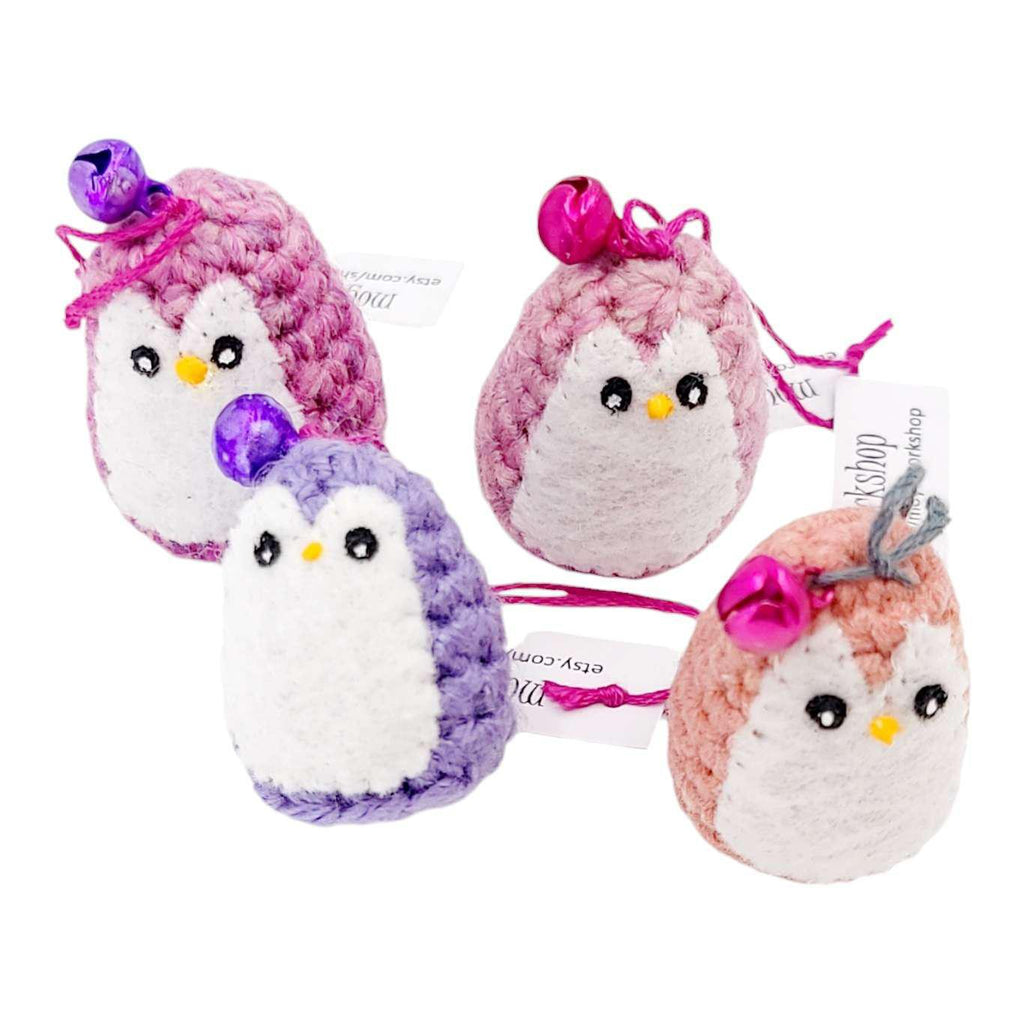 Ornament - Penguin with Bell (Purple or Pink) by Moyo Workshop