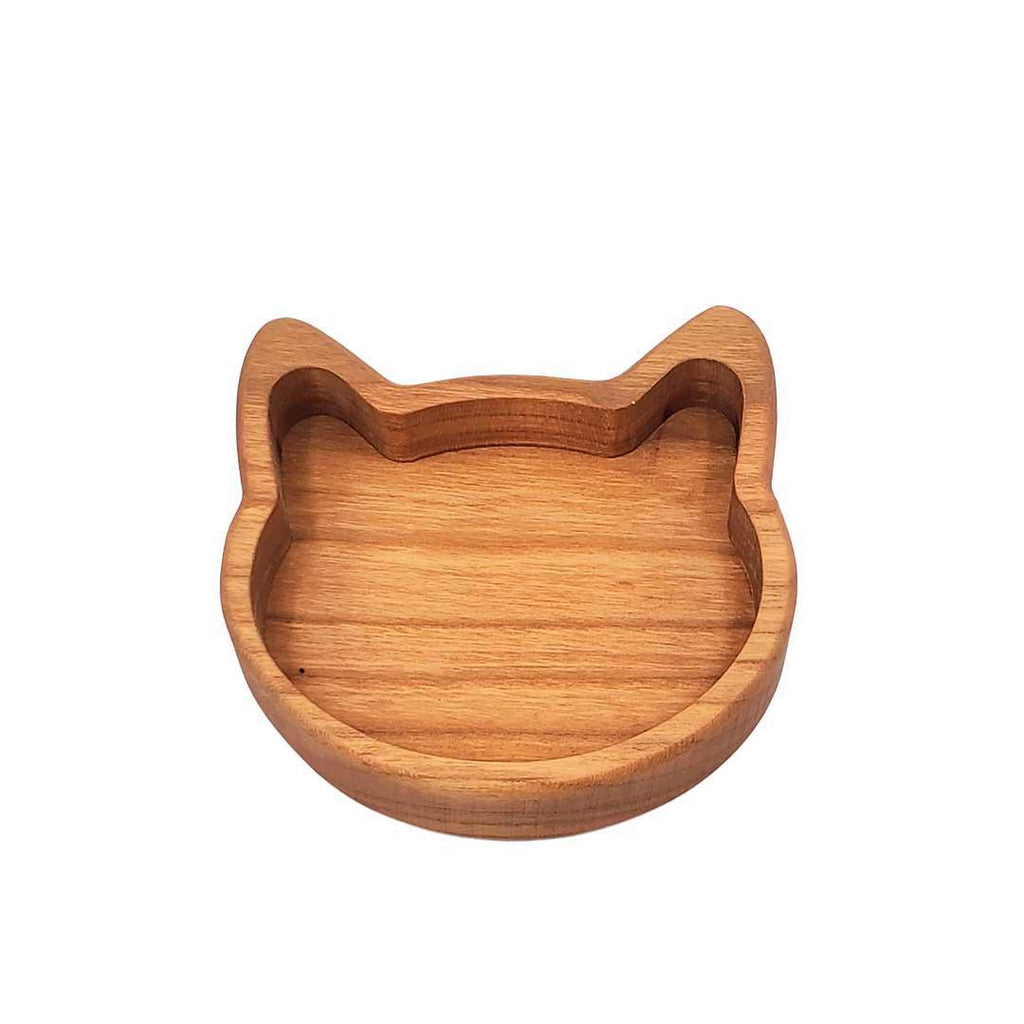 Tray - Small - Cat Head Open Tray (Assorted Cherry Woods) by Saving Throw Pillows
