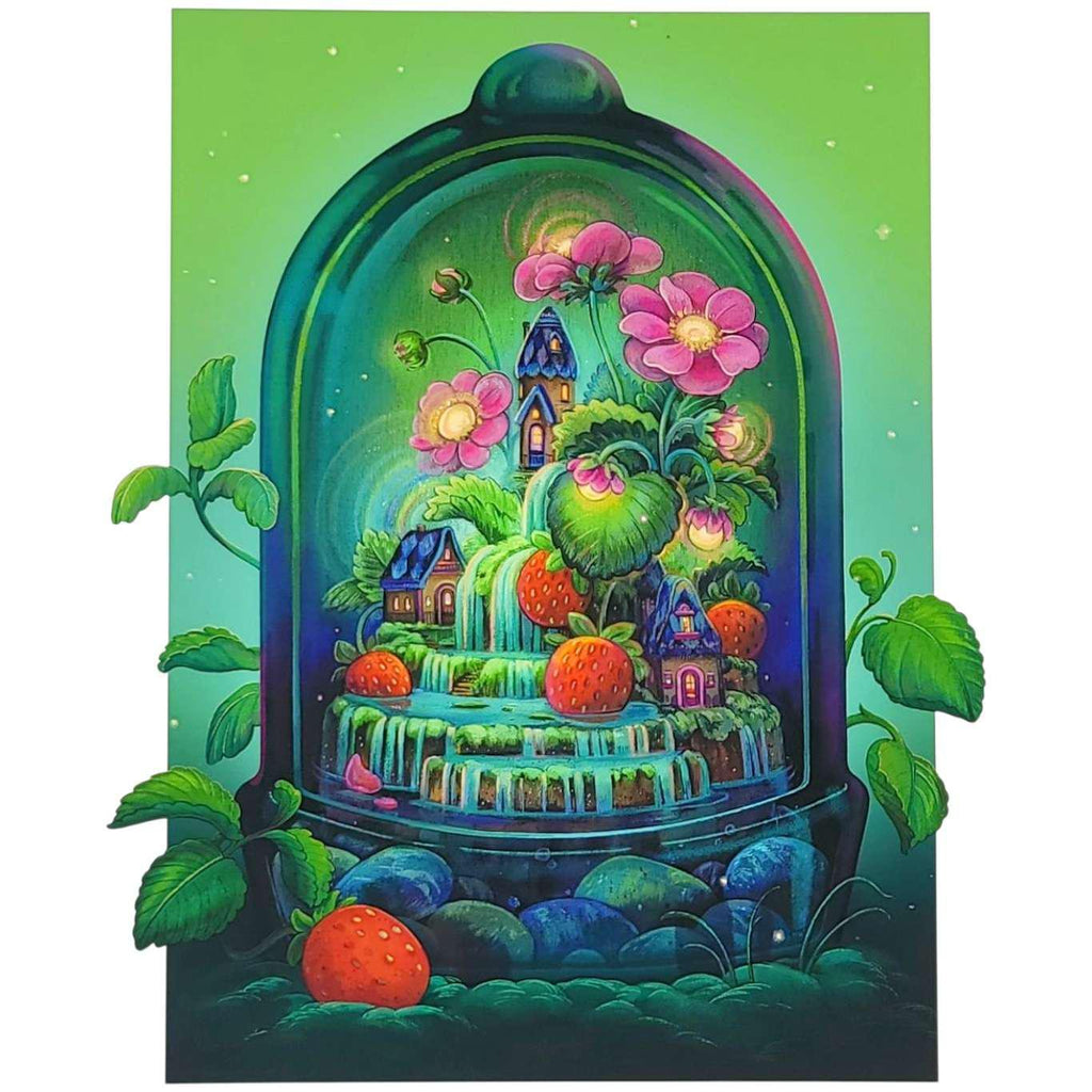 Art Print - 6x8in - Strawberry Terrarium by Nimasprout