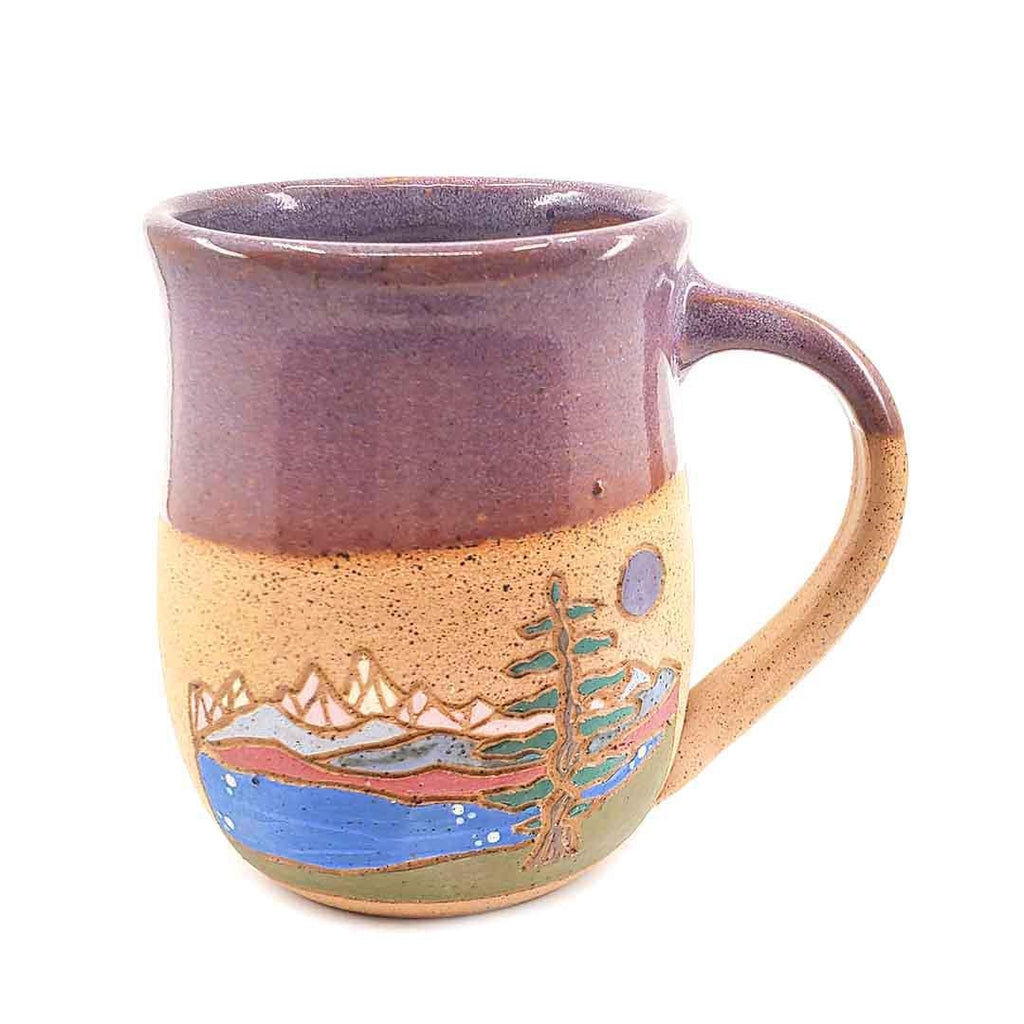 (20% Off) Mug - 16oz - Mountain Mug - Purple Morning by Forest Jeannie Pottery