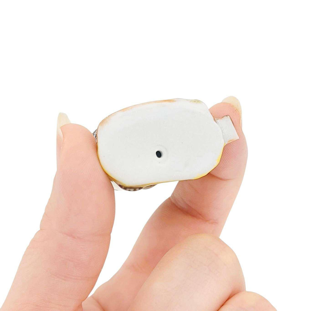 Collectible - Tiny House - Library (Yellow Walls, Brown Roof, Red Door) by Mist Ceramics