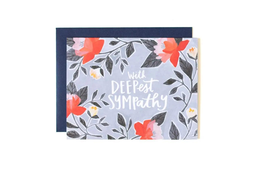 Card - Sympathy - With Deepest Sympathy Orange Floral by 1Canoe2