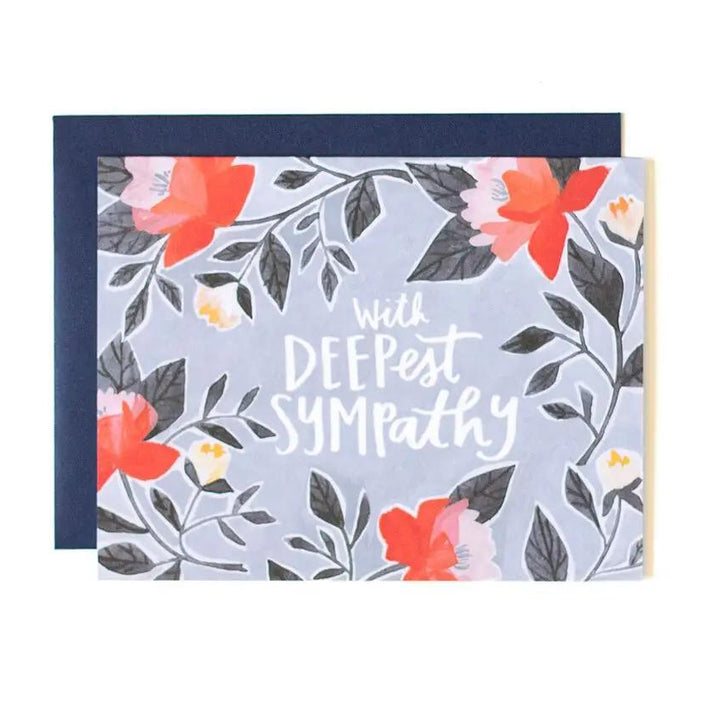 Card - Sympathy - With Deepest Sympathy Orange Floral by 1Canoe2