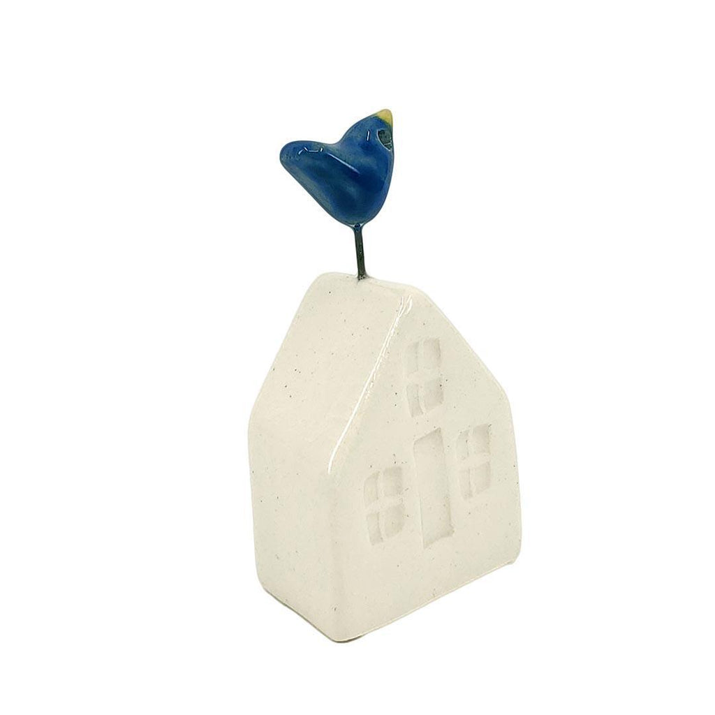Tiny Pottery House - White with Bird (Assorted Colors) by Tasha McKelvey