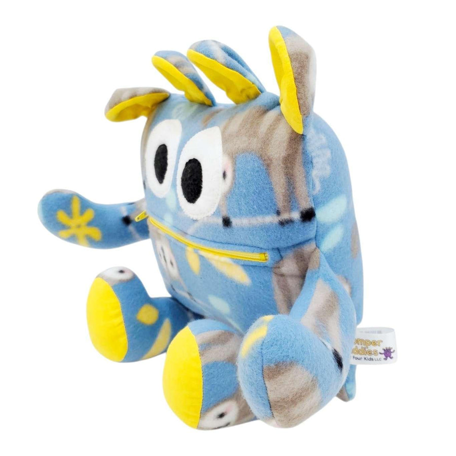 Plush - 14in - Large Chomper Buddy (Blue Sloths Yellow) by Peek A Boo Plush, image 3 of 7