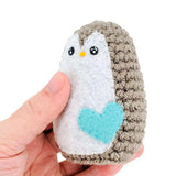 Plush Toy - Small Penguin (Brown Sparkle with Faded Aqua Heart) by Moyo Workshop, image 2 of 6