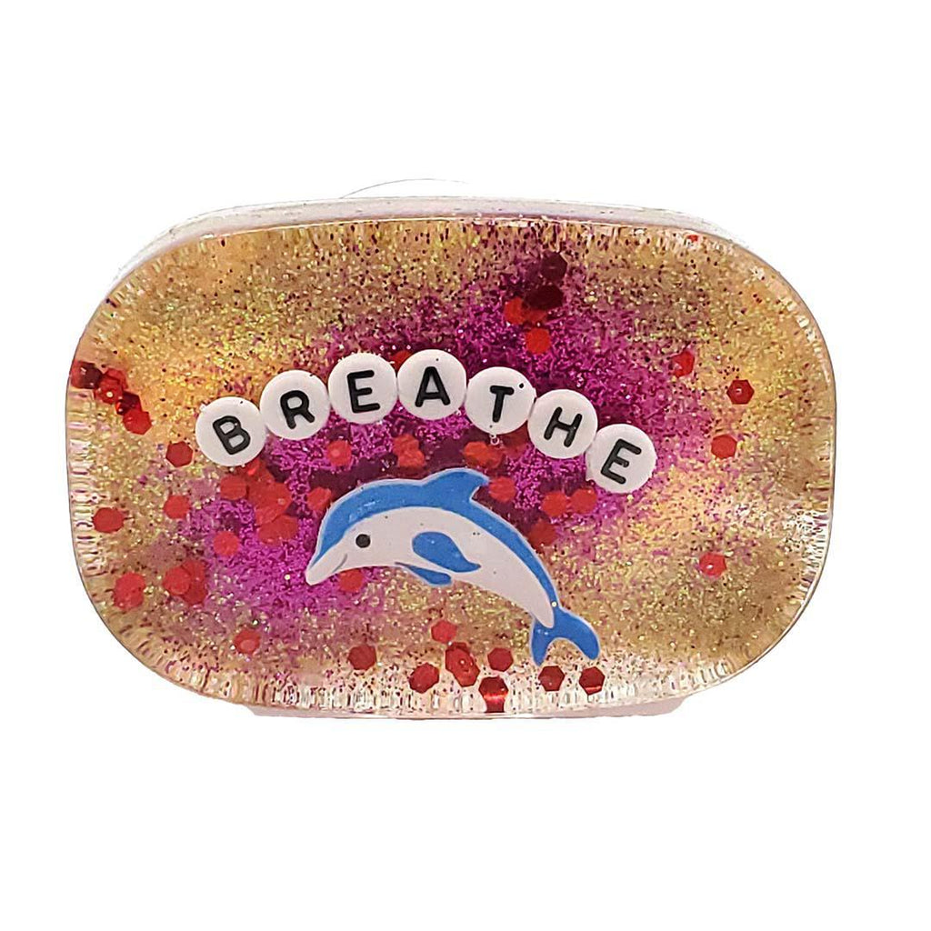 Shower Art - Small - Breathe - Dolphin (Lt Pink Dk Pink) by Ugly Baby