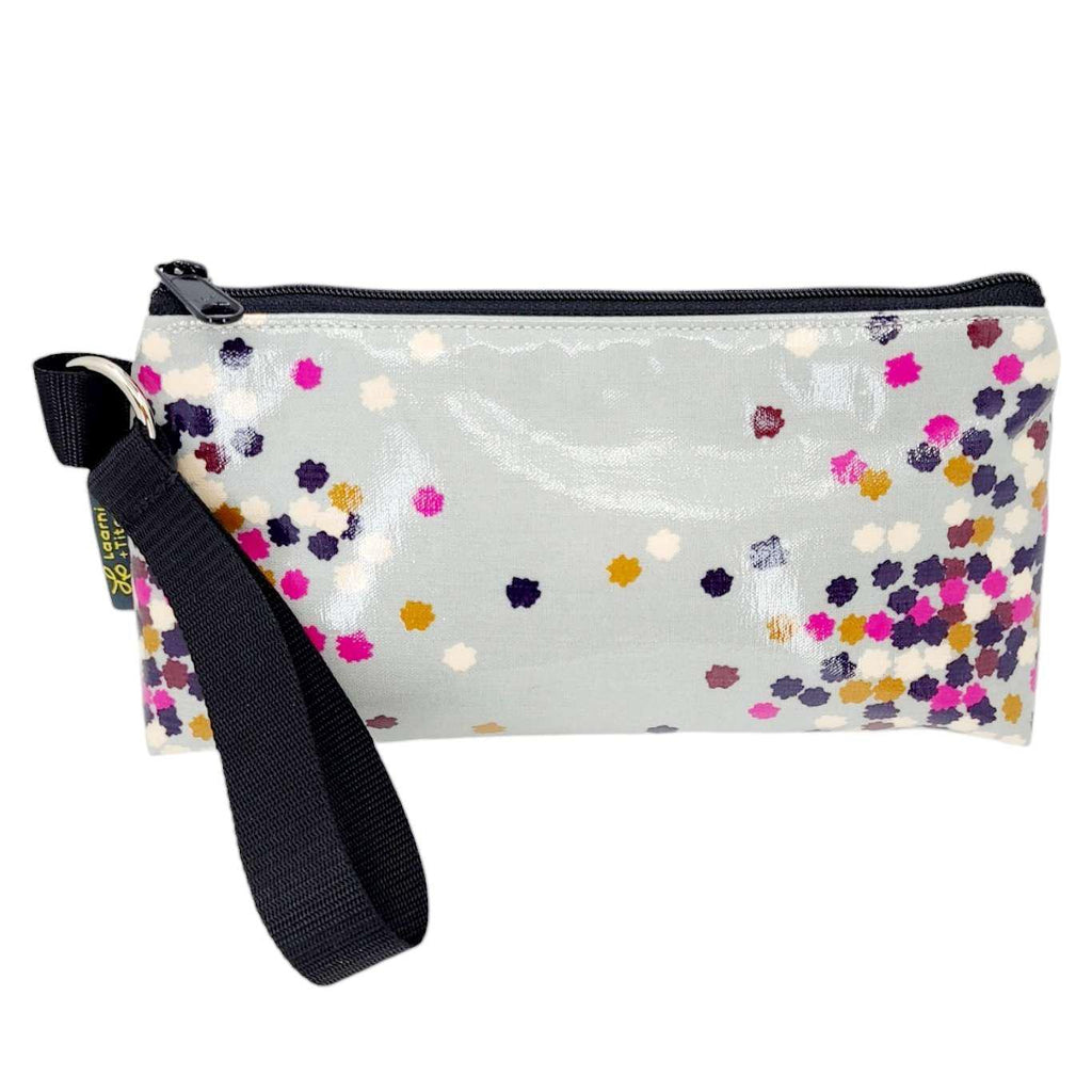 Makeup Bag - Small - Colorful Confetti on Grey by Laarni and Tita