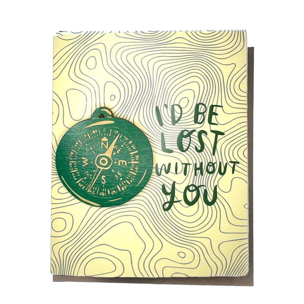 Magnet Card - Lost Without you Compass Magnet Card by SnowMade