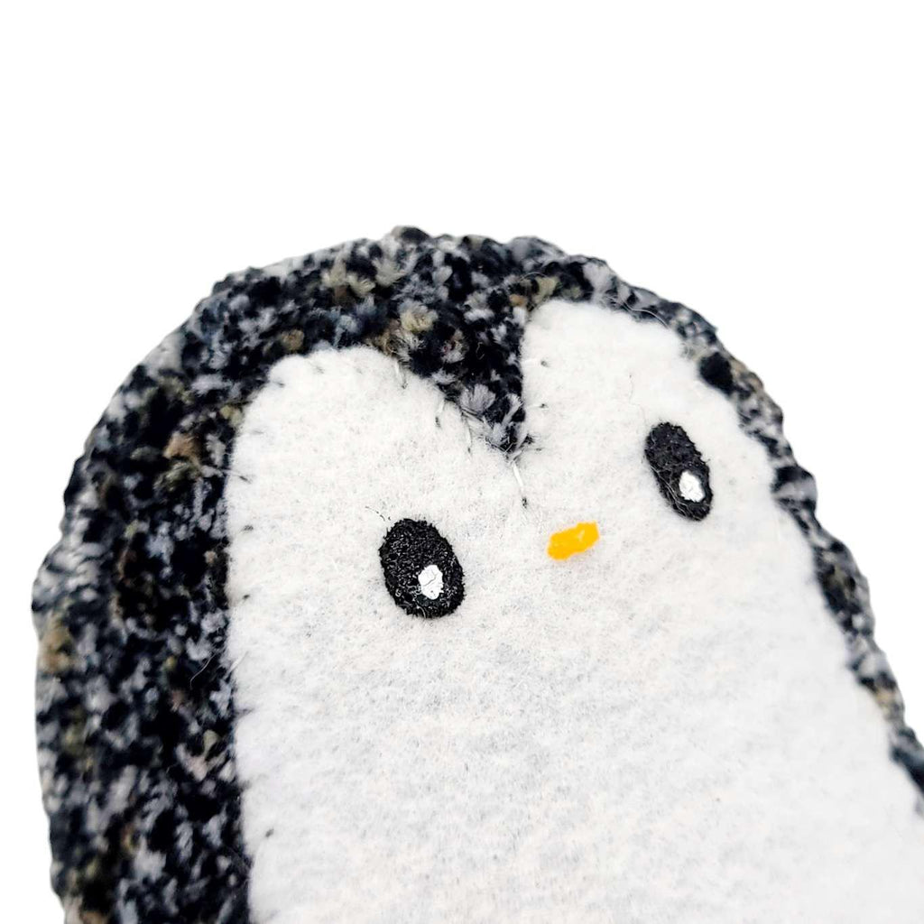 Plush Toy - Extra Large Penguin (Speckled Black with Teal Heart) by Moyo Workshop